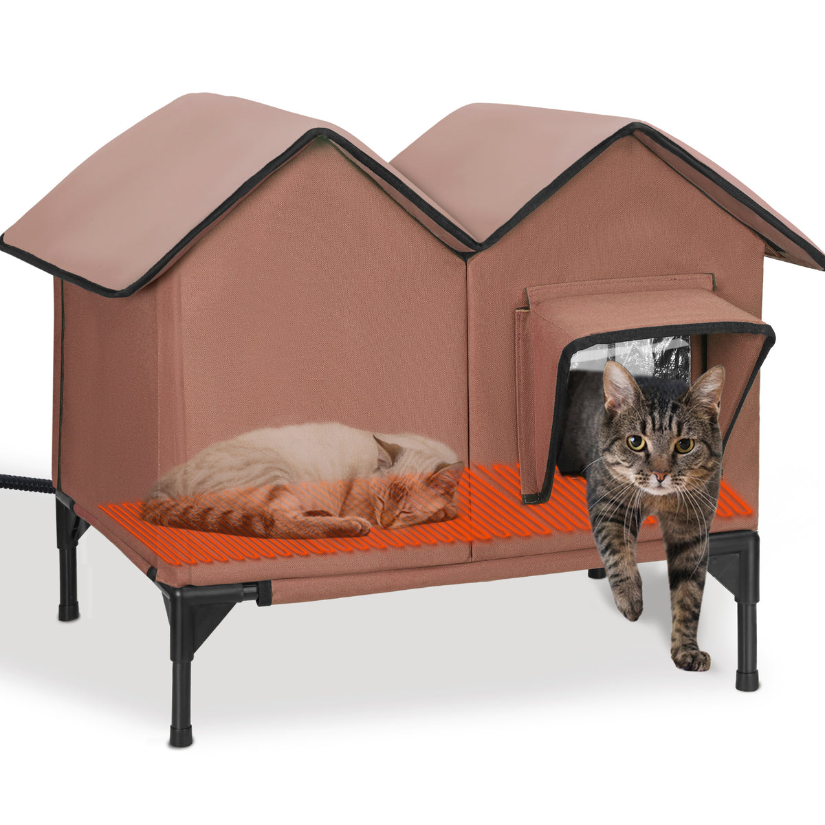 Large Heated Cat House for Outside, 1~2 Cats (version 1.0)