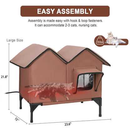 Large Heated Cat House for Outside, 1~2 Cats (version 1.0)