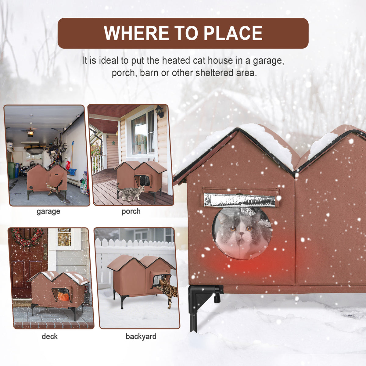 Large Heated Cat House for Outside, 1~2 Cats (version 1.0)
