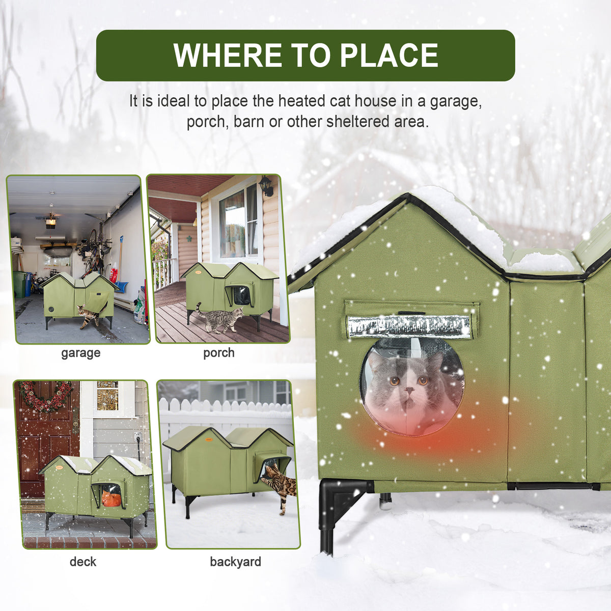 Heated Cat House for Outside, Large for 2~3 Cats (Version 1.0)